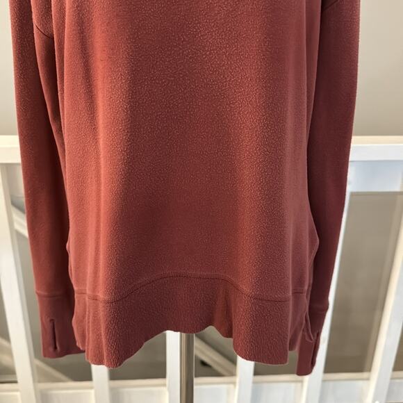 Athleta Coaster Luxe Pullover Sweatshirt Oversized Size XS Color: Maroon Red - Picture 3 of 9